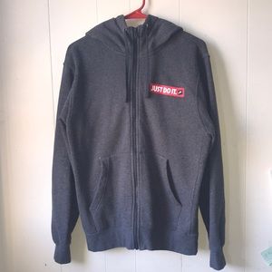 Grey Nike zip up hoodie